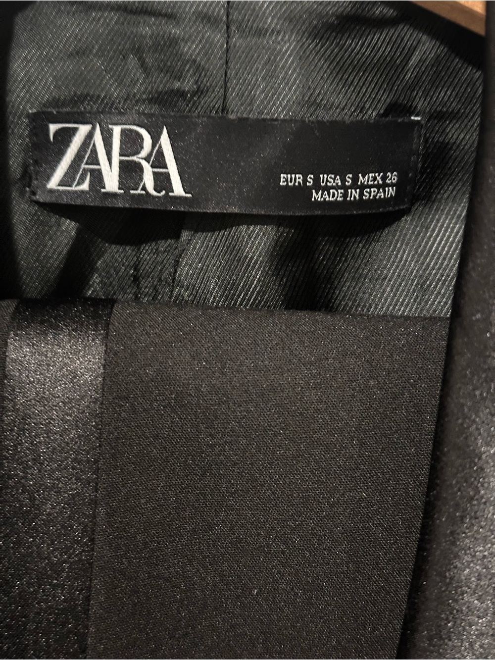 Zara Women’s Black Tuxedo Suit Set Blazer S Pants Satin Trim XS Formal - Picture 5 of 13